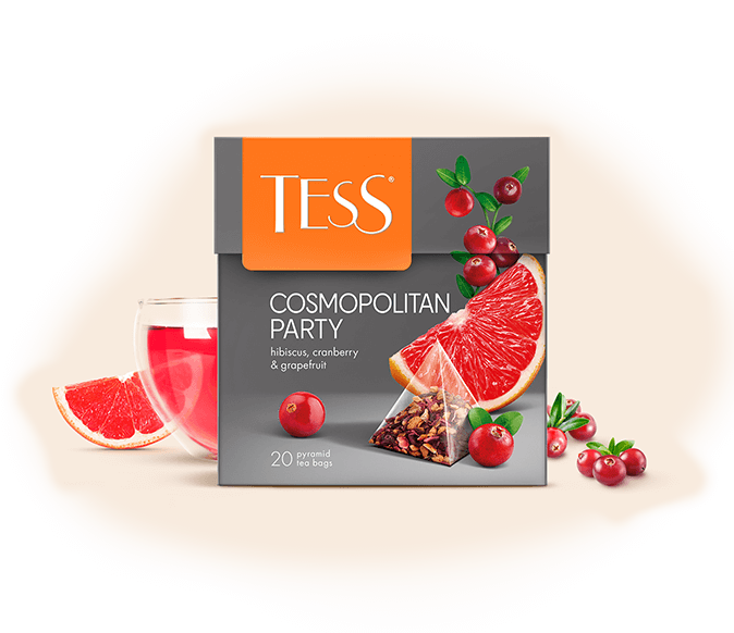 Чай Tess Cosmopolitan Party, травяной, 20 пирамидок
